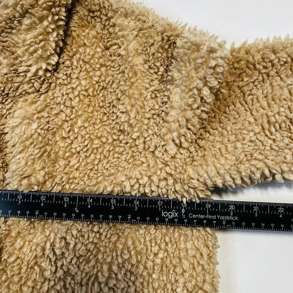 Abercrombie Kids Tan Brown Sherpa Teddy Coat - Size 15/16 - Picture 6 of 11